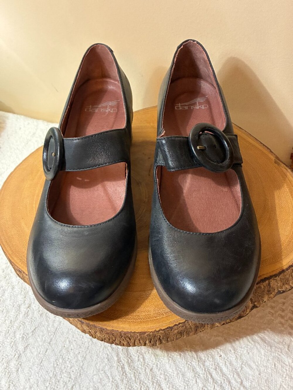 Dansko Brandy Black Leather Mary Jane Comfort Shoes Size 39 US 8.5-9